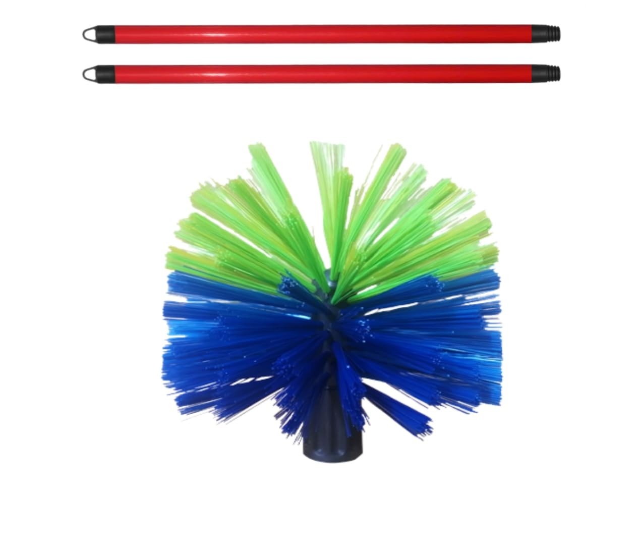 Escova Limpa Teto Nylon Rosqueável com 2 Cabos e 1 Prolongador – Multiuso Profissional para Tetos, Paredes e Cantos Altos
