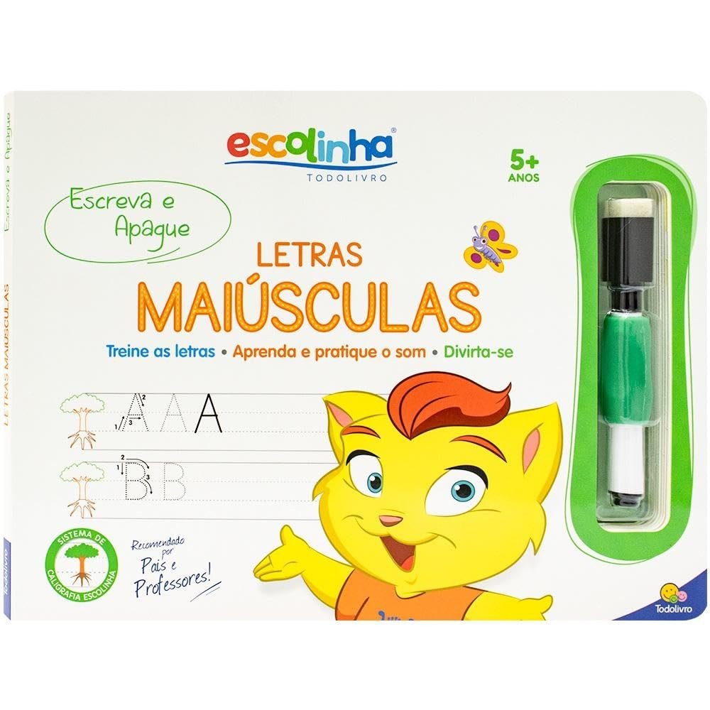 Escolinha Escreva e Apague II: Aprenda Letras Maiúsculas Divertindo-se!