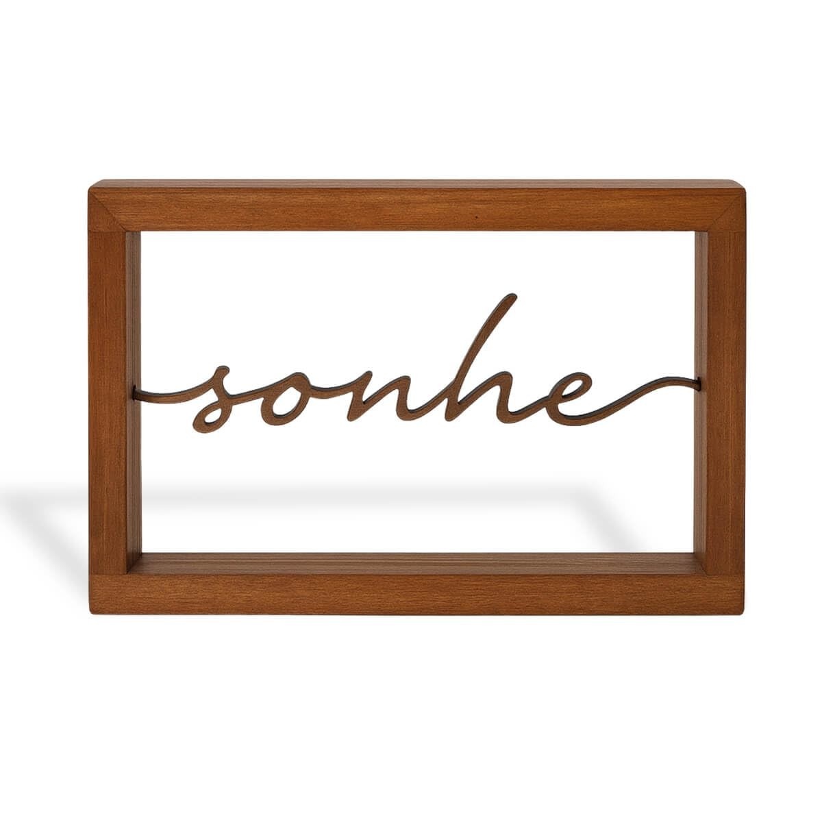 Escultura Decorativa Sonhe em Metal e Madeira - Inspire Seu Espaço com Estilo