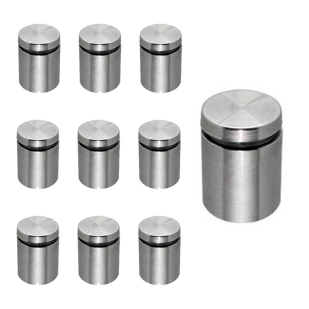 Espaçador de Aço Inox 25x25mm: Kit com 12 Unidades para Vidro e Acrílico