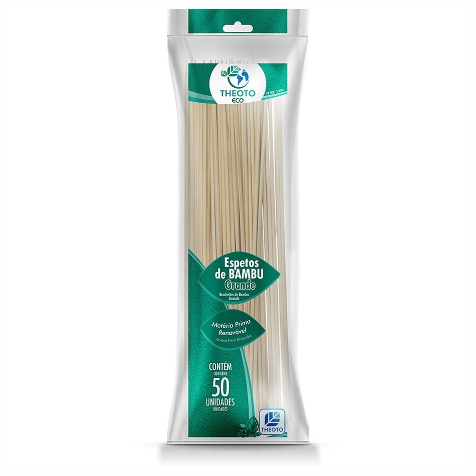 Espetos de Bambu Theoto: 50 Unidades para Seu Churrasco!