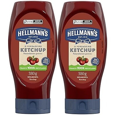 Hellmanns Ketchup Squeeze 2x380g: Sabor Essencial