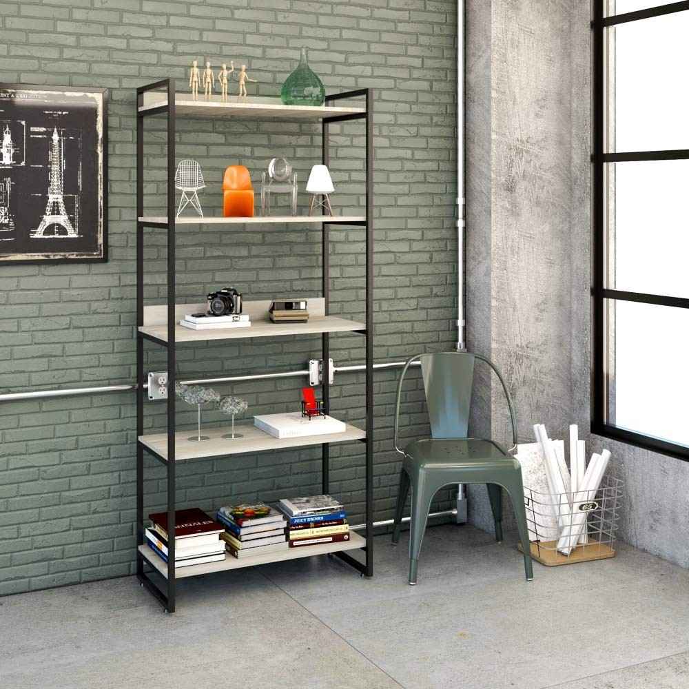Estante Multiuso 5 Prateleiras 187x80cm Estilo Industrial Moderno