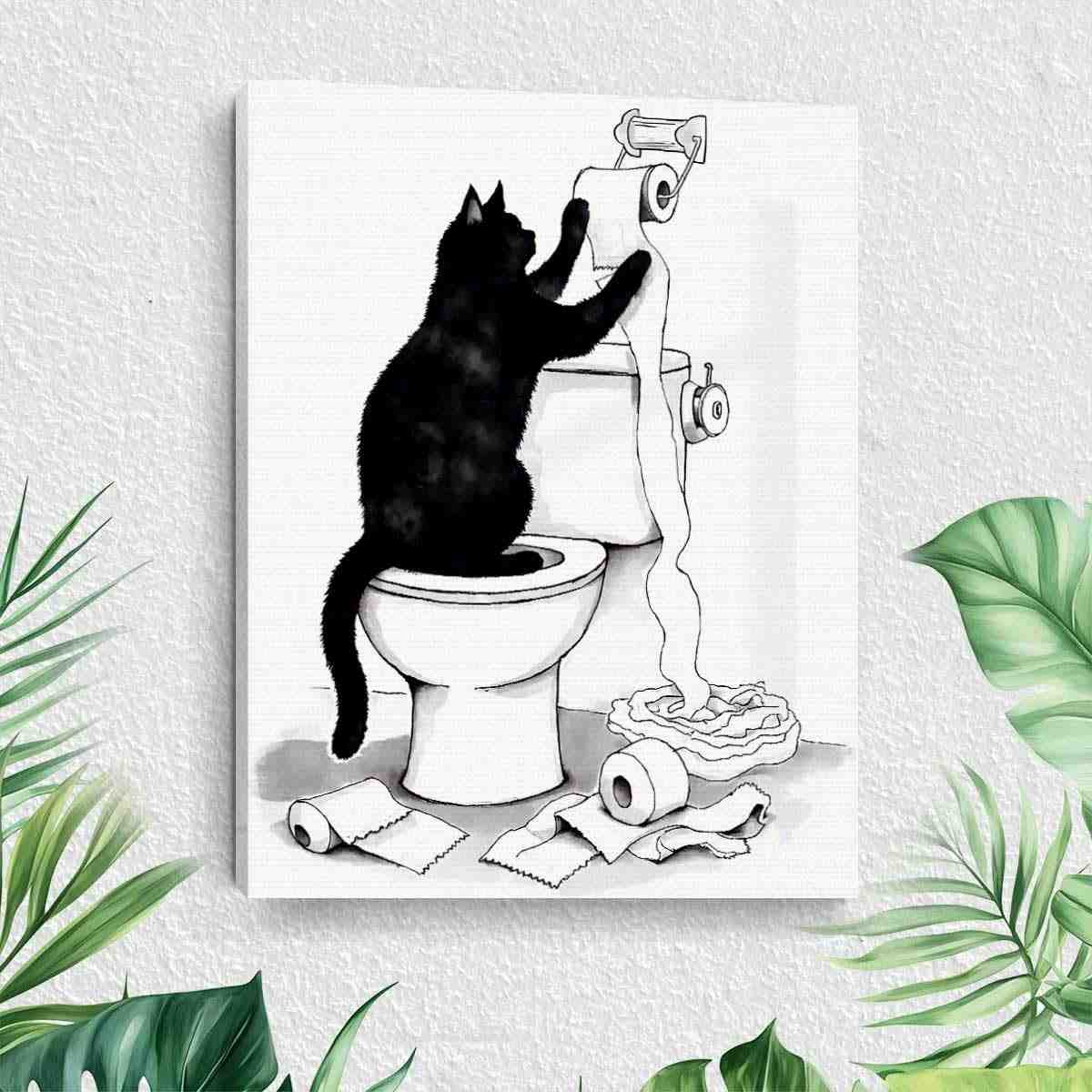 Arte de Parede Engraçada de Gato em Tela - Decoração Estética para Amantes de Gatos
