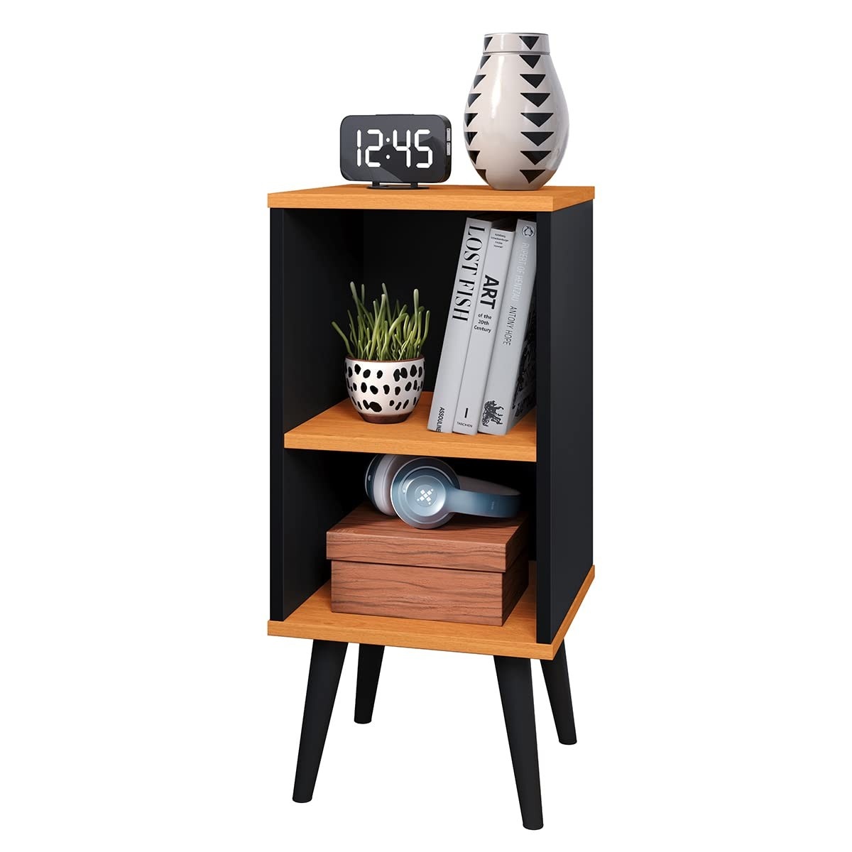 Mesa de Cabeceira Charme Retro com Nicho – Estilo Vintage para Quarto Moderno