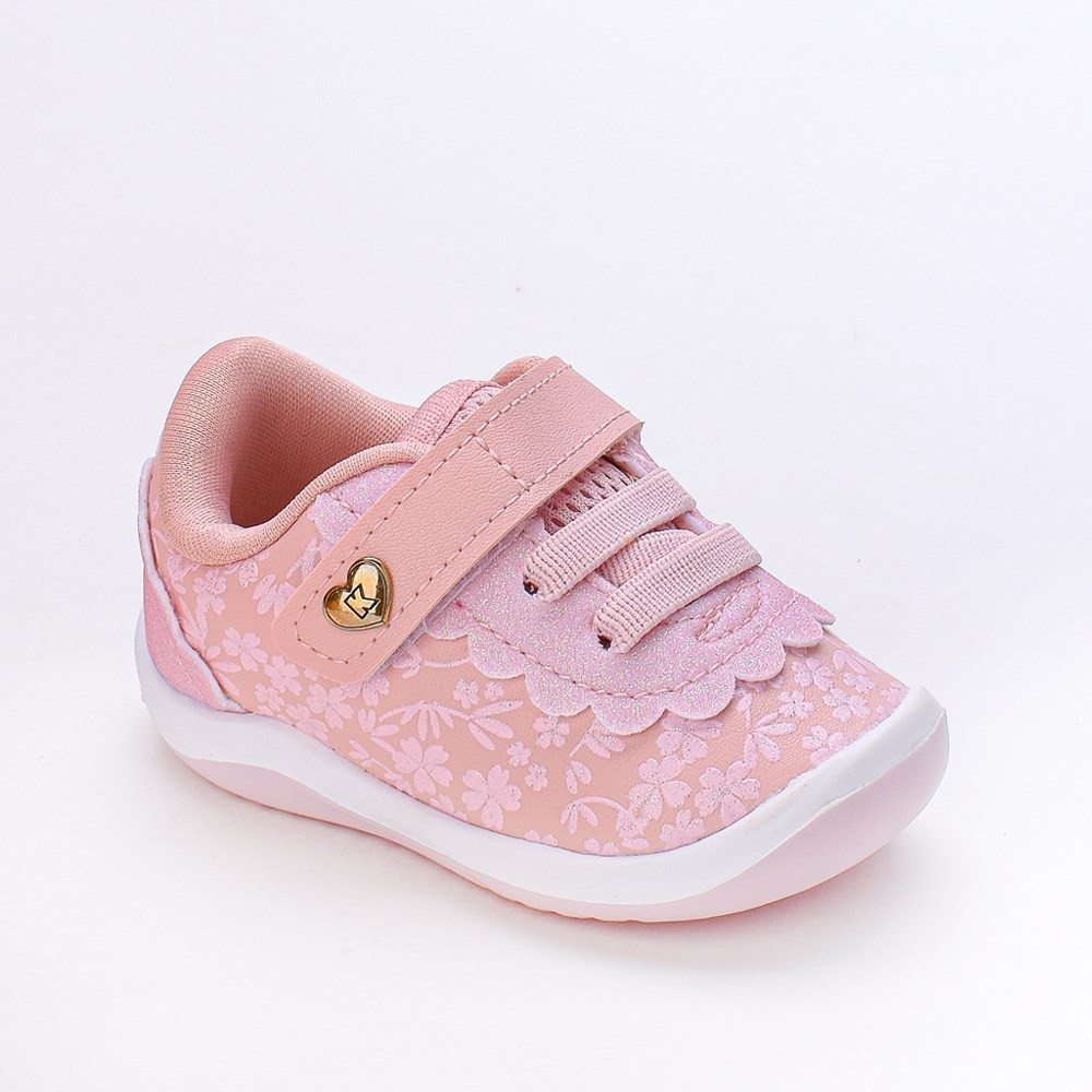 Tênis Bebê Kidy Floral Rosa: Conforto e Estilo!