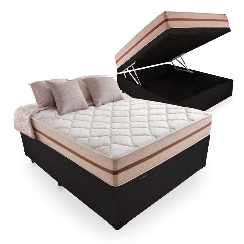 Cama Box com Baú Viúva + Colchão de Molas Ensacadas – Conforto e Estilo no Quarto