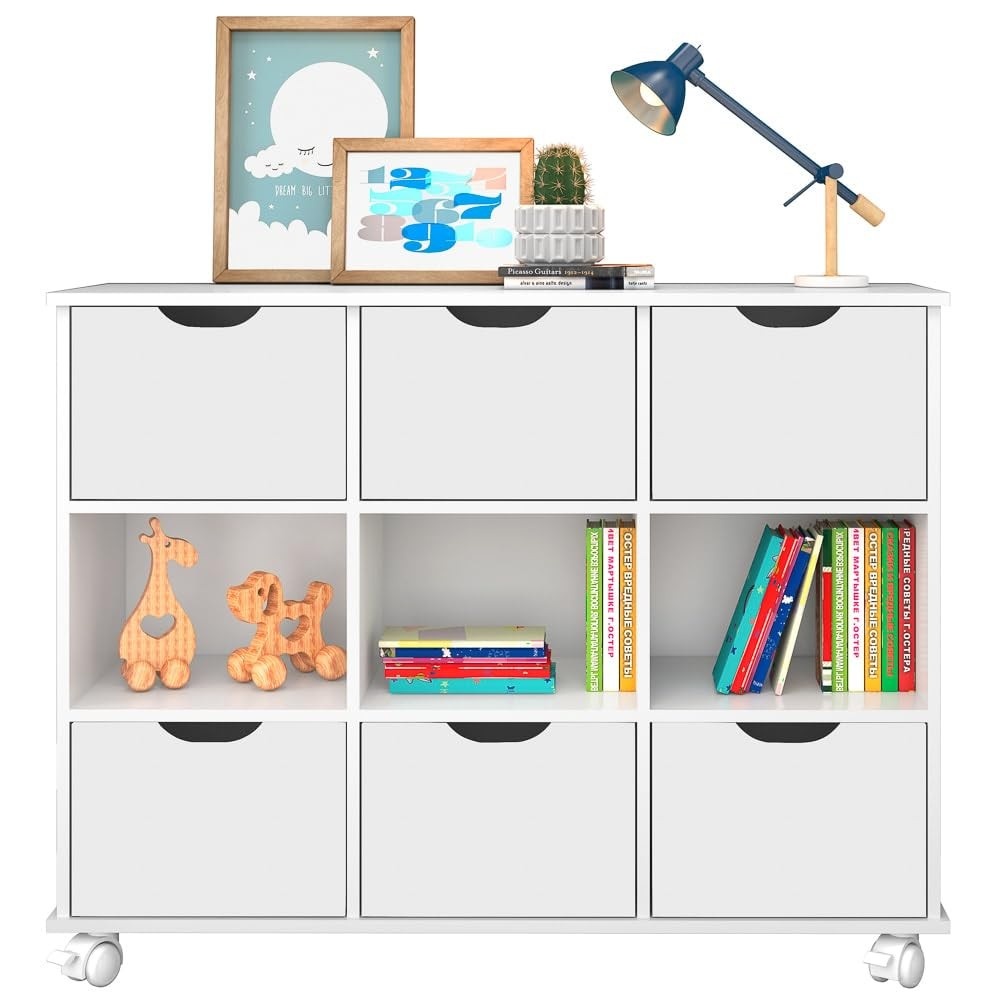 Organize com Estilo: Nicho Organizador 6 Gavetas com Rodízios Branco Qmovi