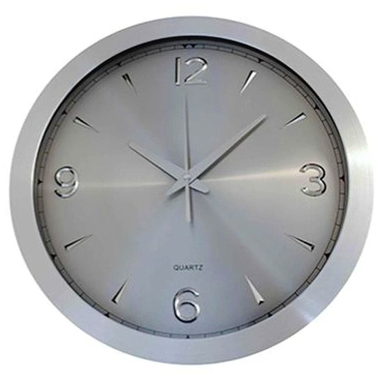 Relógio de Parede Todo em Alumínio Moderno 35,5cm - Estilo e Elegância para Sua Casa
