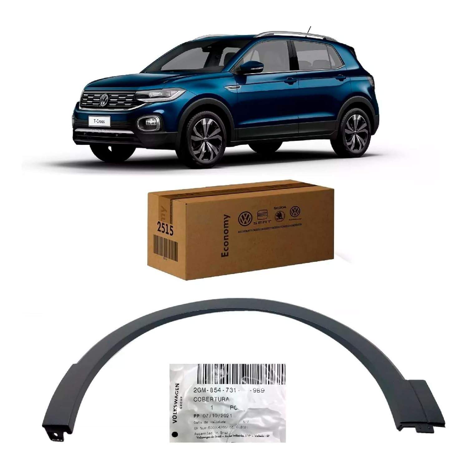 Moldura Roda Paralama Dianteiro Esquerdo Original VW T-Cross: Proteção e Estilo