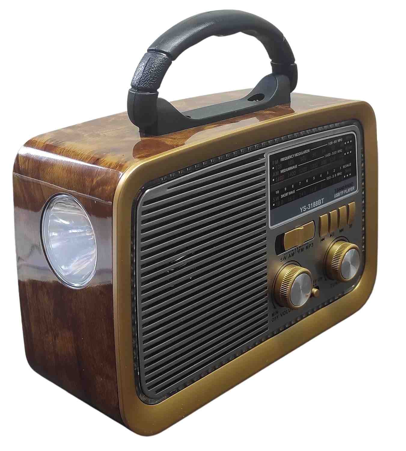 Rádio Retrô Bluetooth Portátil MP3 USB/SD - Estilo Vintage e Som Incrível!