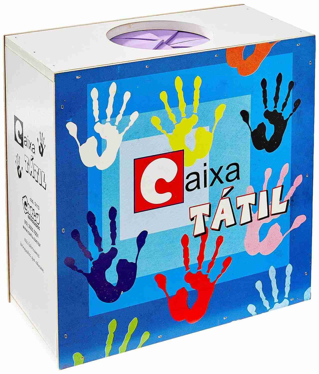 Caixa Tátil Carlu Brinquedos - Estimule o Toque e Aprenda com Segurança