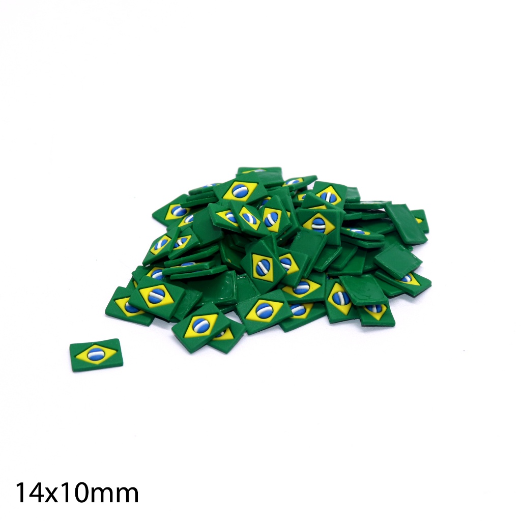 Etiqueta Bandeira Brasil 100 Unid. 14x10mm: Toque Patriota!