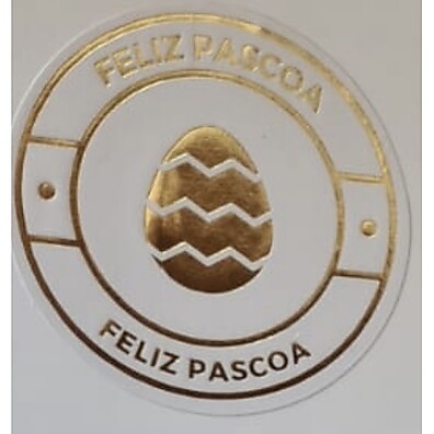Etiquetas Páscoa Douradas: 50 Unidades!