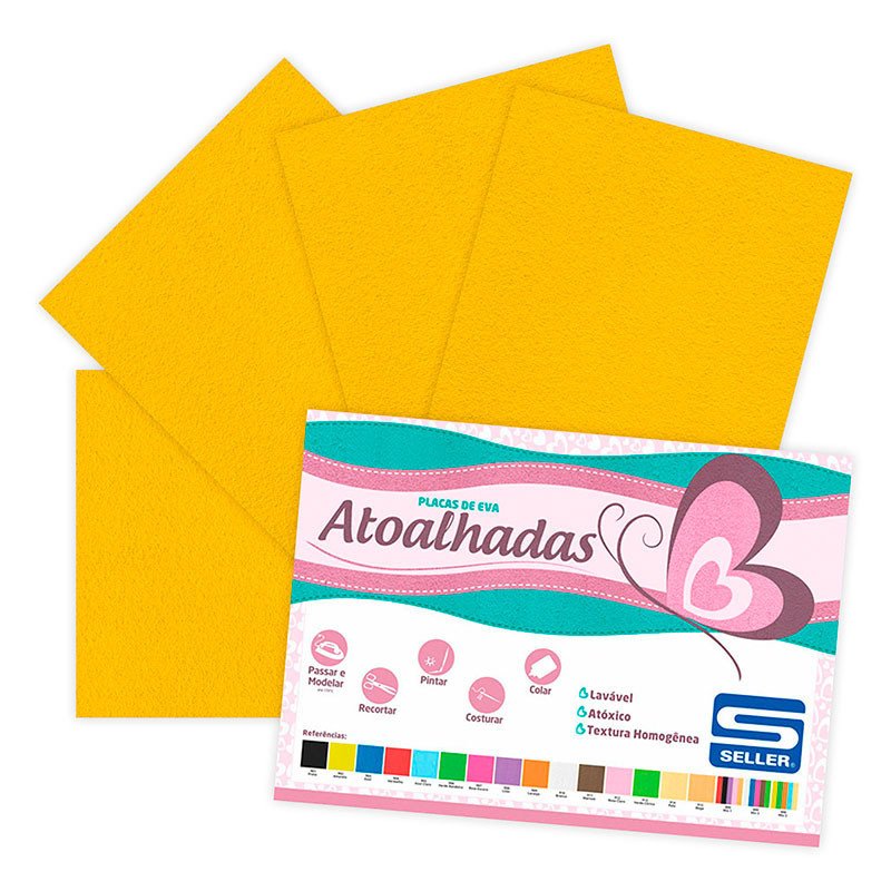 EVA Atoalhado Amarelo: 5 Placas 40x60cm Seller