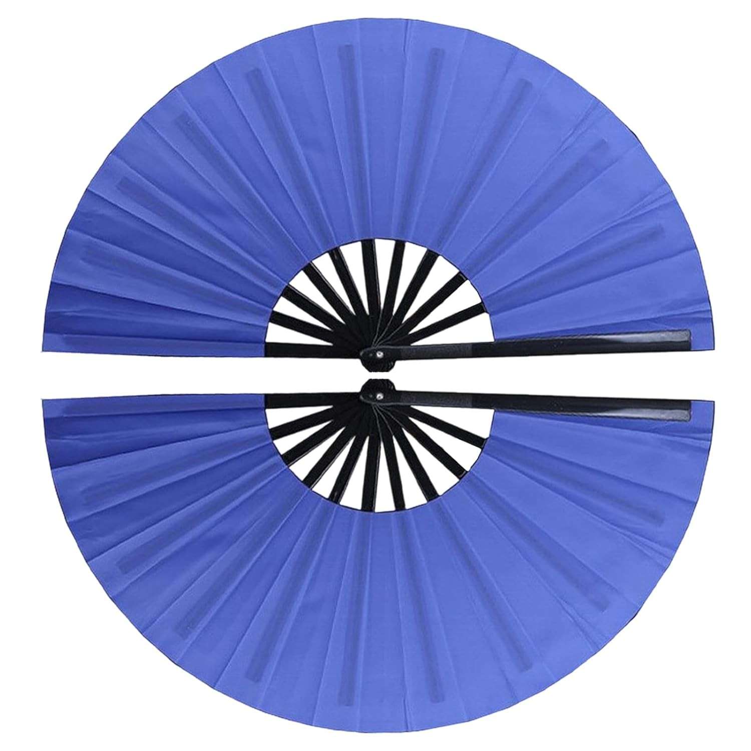 Ventilador de Rave Dobrável Azul - 2 Unidades | Acessórios para Cosplay, Dança e Eventos