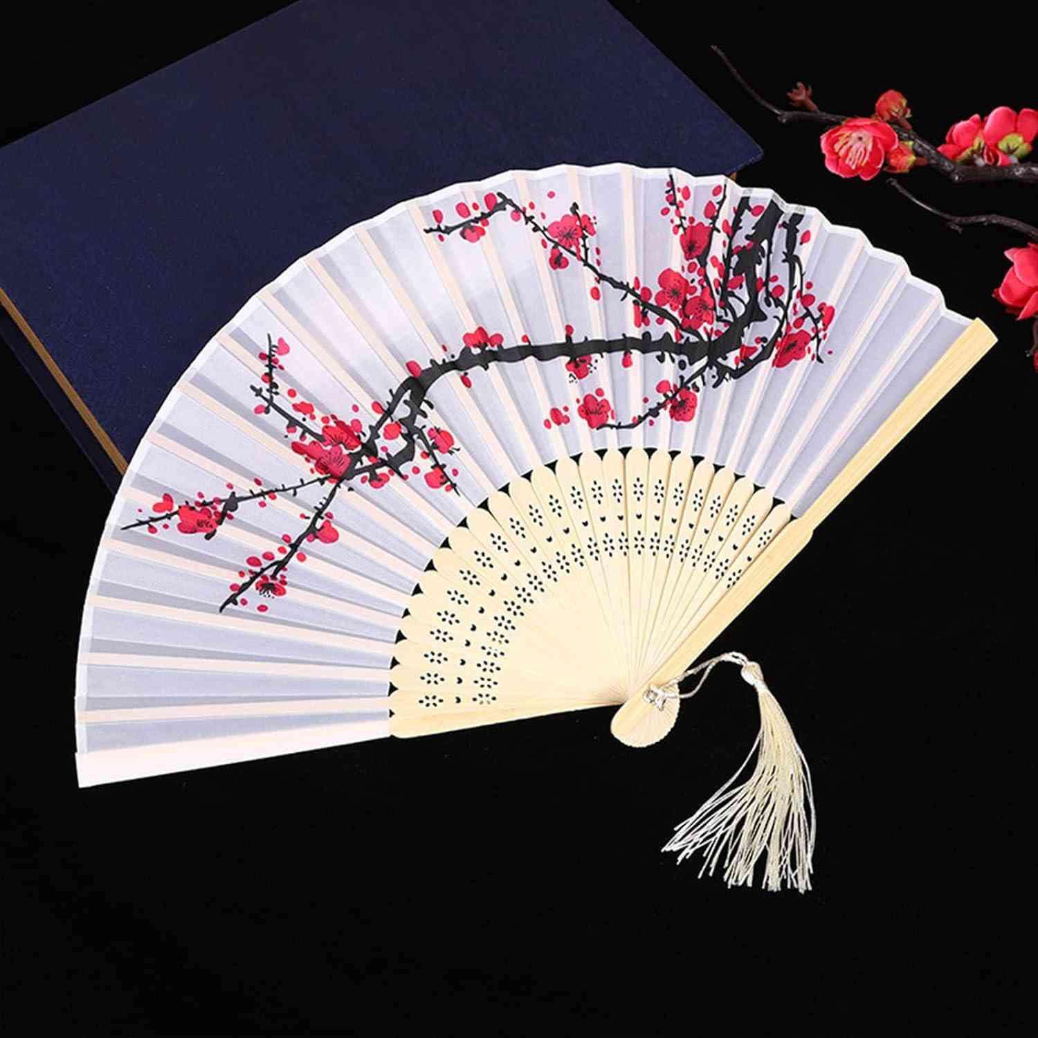 Ventilador Dobrável Chinês com Design Exclusivo - Leque de Mão Portátil para Festas e Decoração