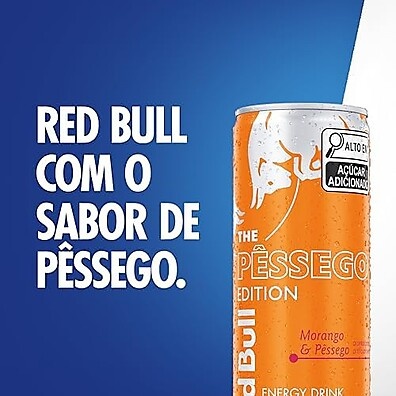 Red Bull Morango Pêssego 4 Latas: Energia Explosiva 250ml