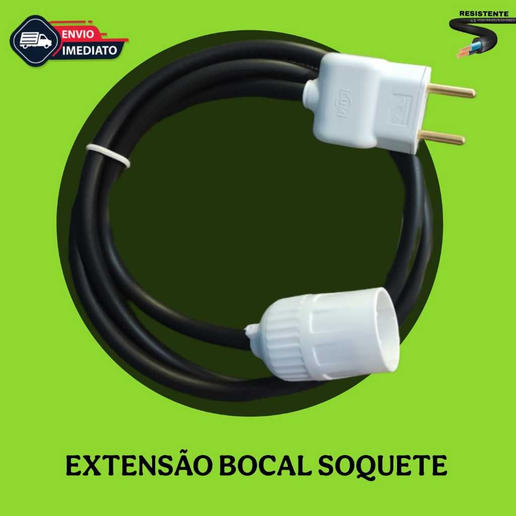 Extensão Bocal E27 Bivolt 10A – Iluminação Flexível e Segura