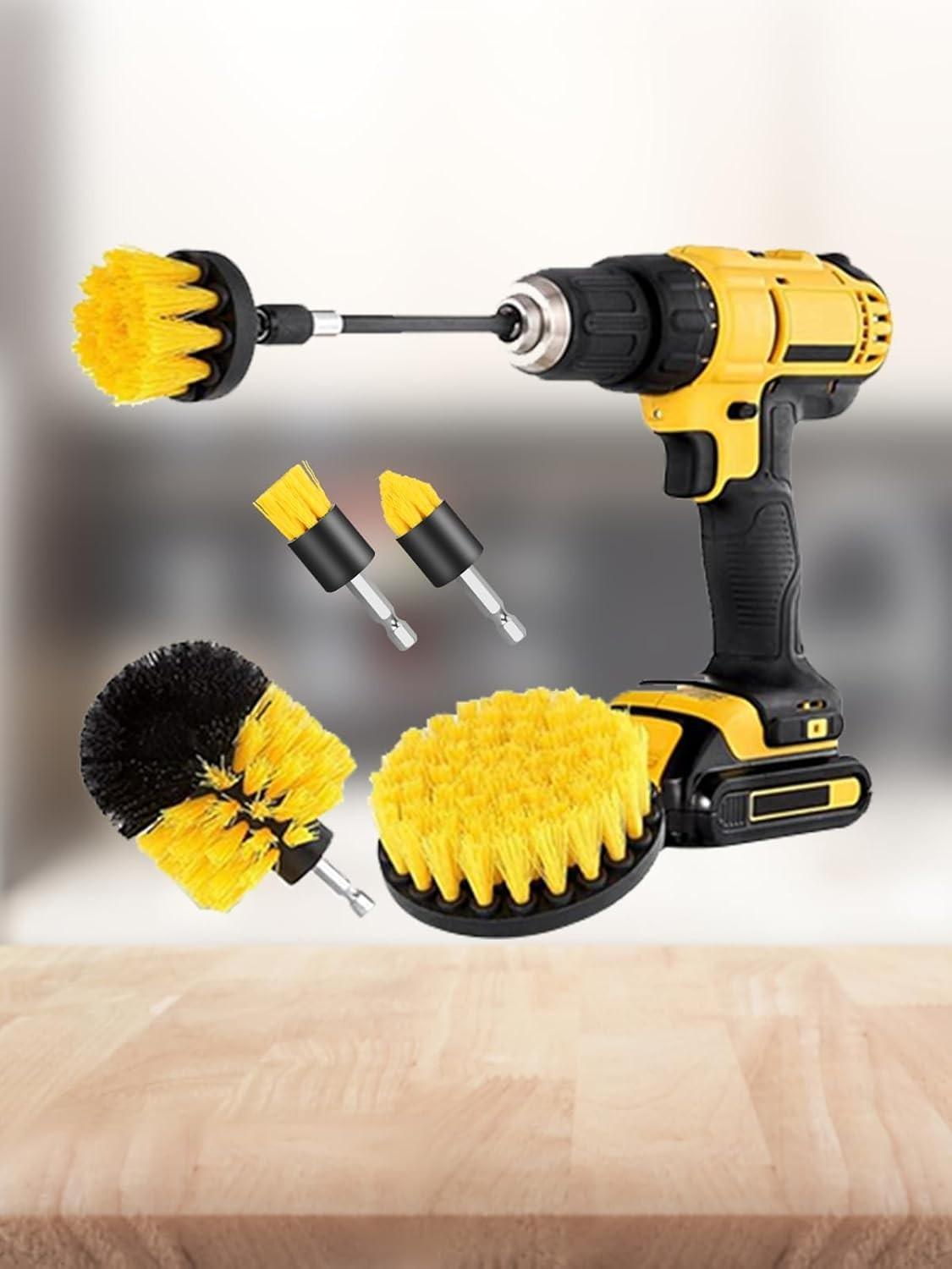 Conjunto de 6 Escovas de Perfuração com Extensor Longo - Limpeza Eficiente para Cozinha, Banheiro e Mais