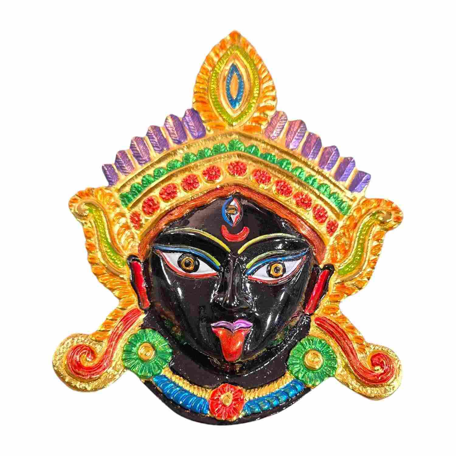Máscara Facial Kali Maa - Proteção Espiritual Tantra | Decoração Sagrada para Casa, Loja e Escritório