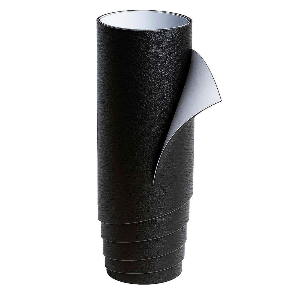 Adesivo de Couro Preto 15cm x 24cm - Reparo Fácil e Elegante para Sofás, Cadeiras e Bancos