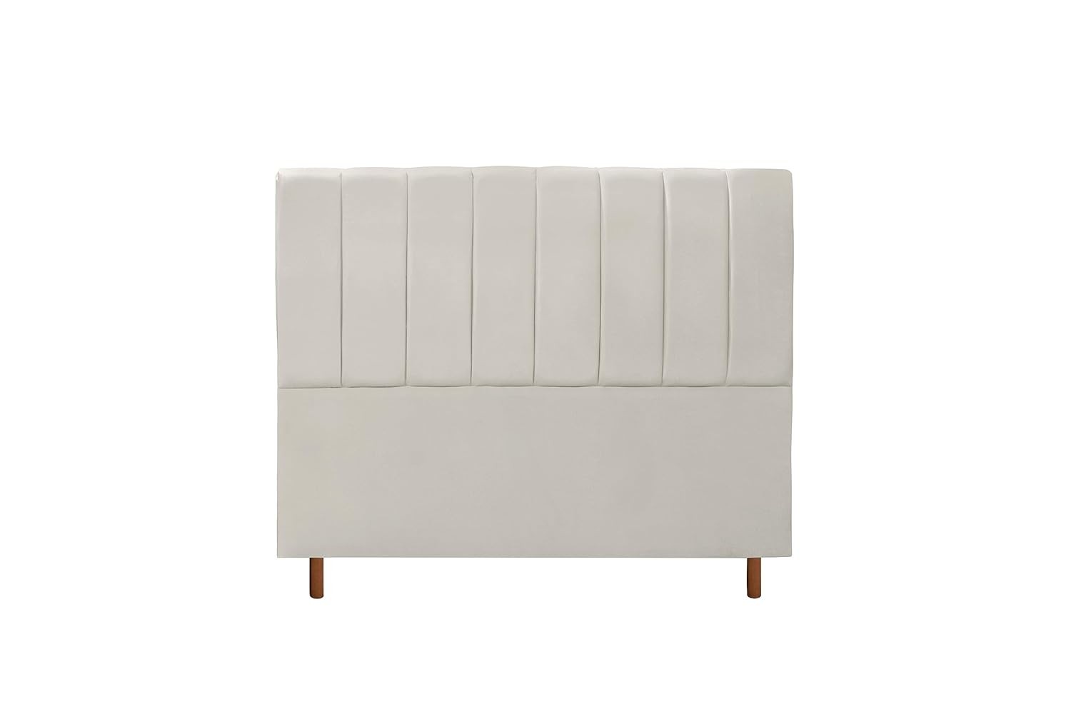 Cabeceira de Casal Estofada Carla 140 cm Bege – Design Sofisticado e Montagem Fácil