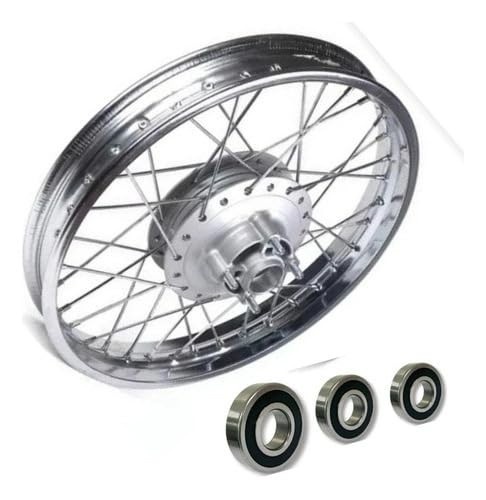Aro Traseiro Completo 4mm Fan 125 (2009-2022) + Rolamento: Roda Pronta para Rodar!