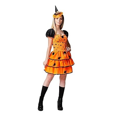 Fantasia de Bruxa Aranha Laranja – A Hora do Halloween Chegou!