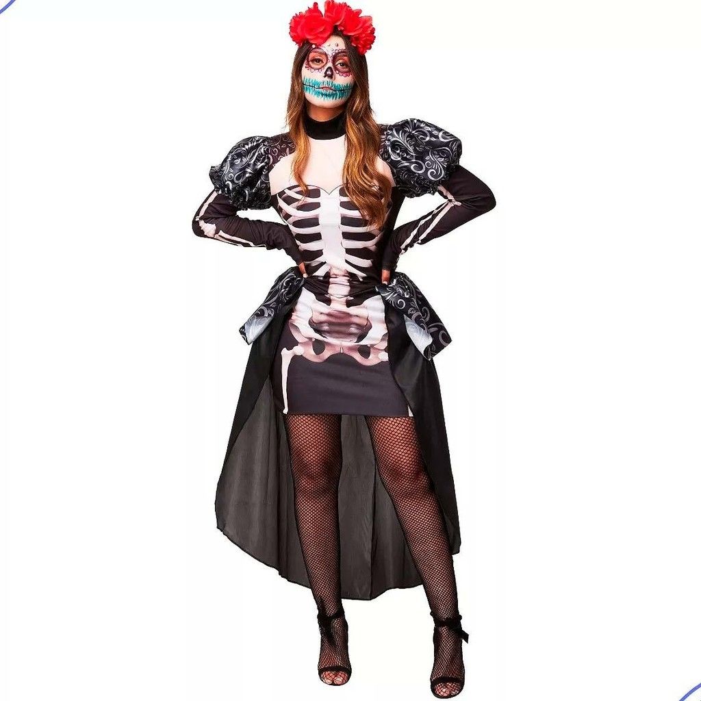 Fantasia Rainha Caveira Mexicana: Luxo e Mistério!