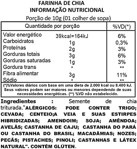 Farinha de Chia 100% Pura 500gr - X Roots