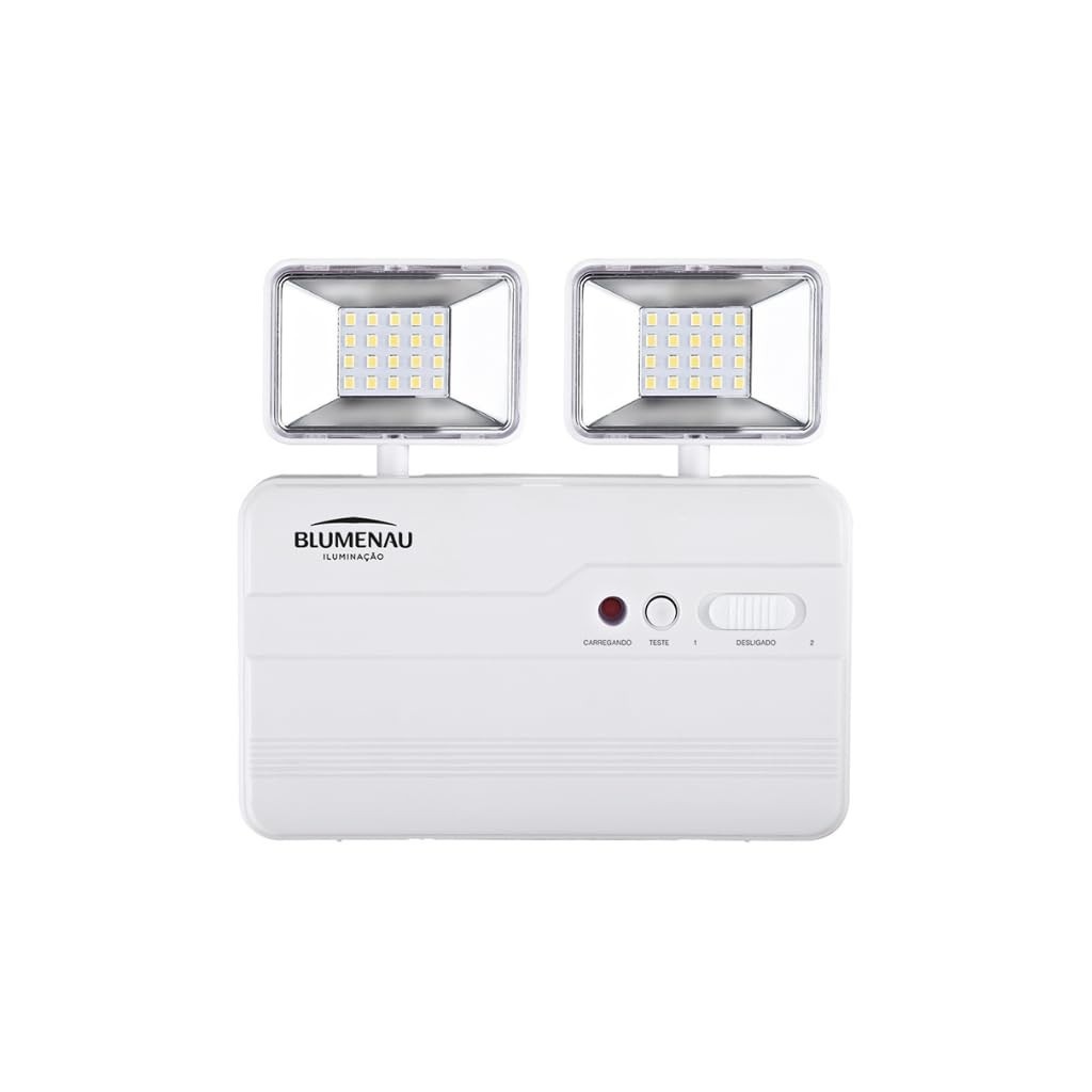 Luminária de Emergência LED 2 Faróis Potente 10W - Iluminação Confiável 2200lm