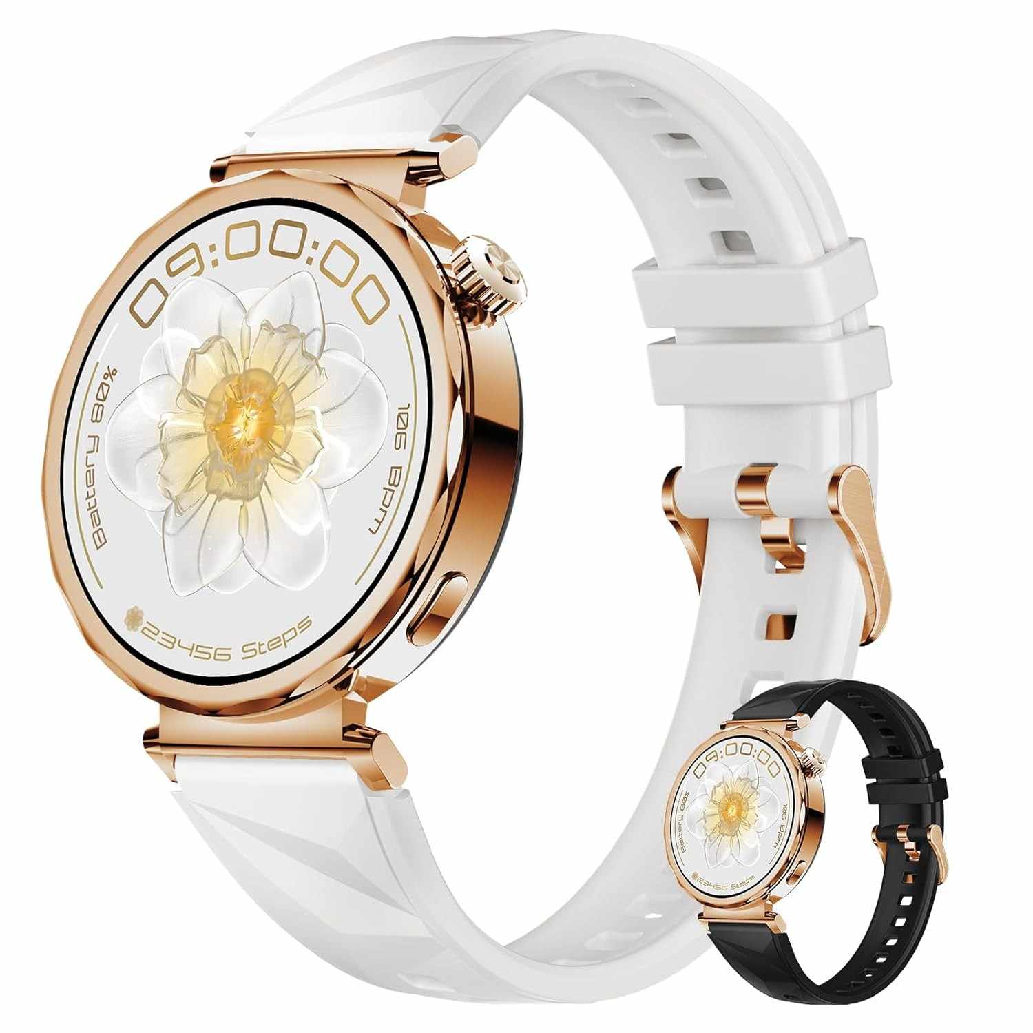 Smartwatch Feminino Elegante: Tela 1.32" Full Touch, Chamadas, 120+ Modos Esportivos | Compatível Android/iOS