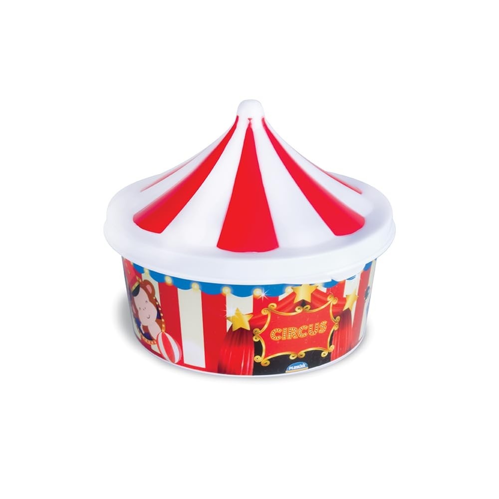 Pote 450ml Circo Plasútil Vermelho - Com Tampa Temática e Design Divertido para Festas
