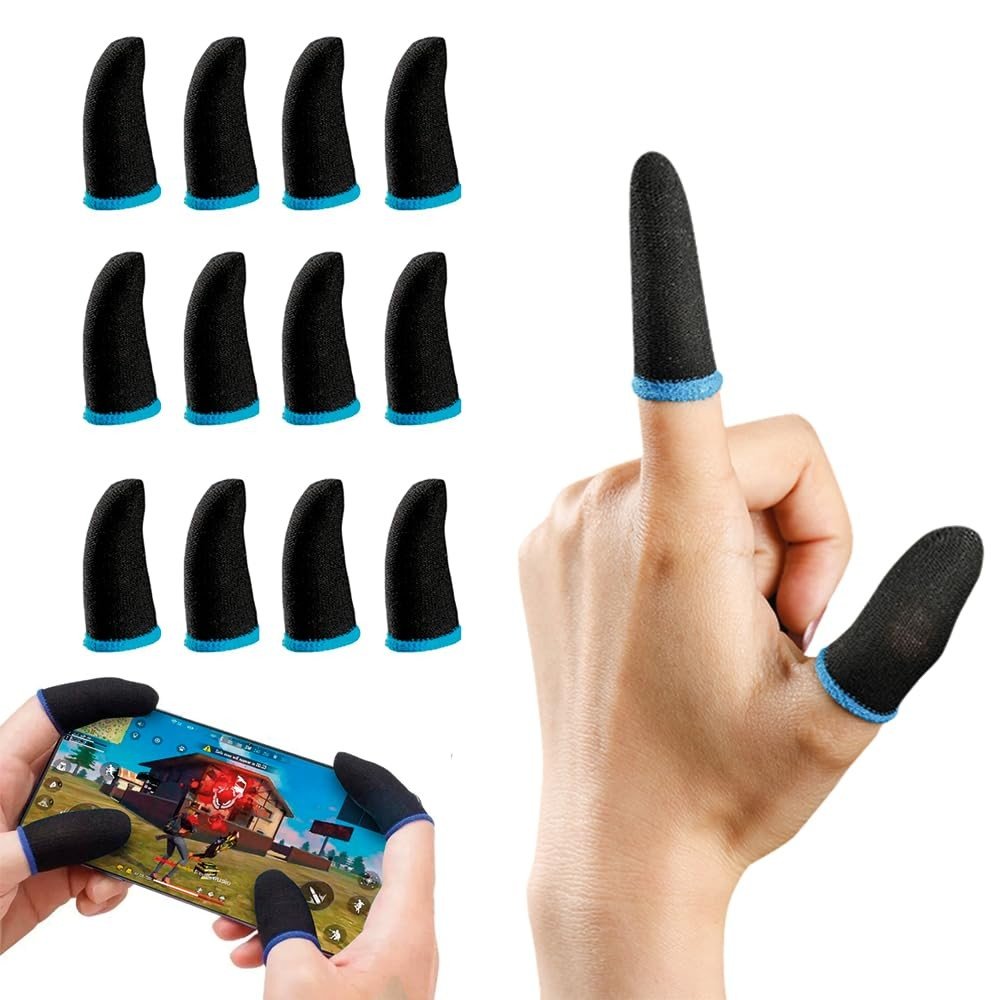 Kit 12 Luvas Gamer Fibra de Carbono: Jogue Sem Suor e com Precisão!
