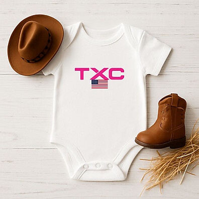 Body Bebê TXC USA Rosa Country: Charme e Conforto para Seu Filhote 🤠