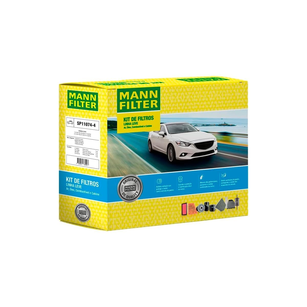 Kit Completo MANN-FILTER SP11074-4 para Honda Civic: Ar, Óleo, Combustível e Cabine