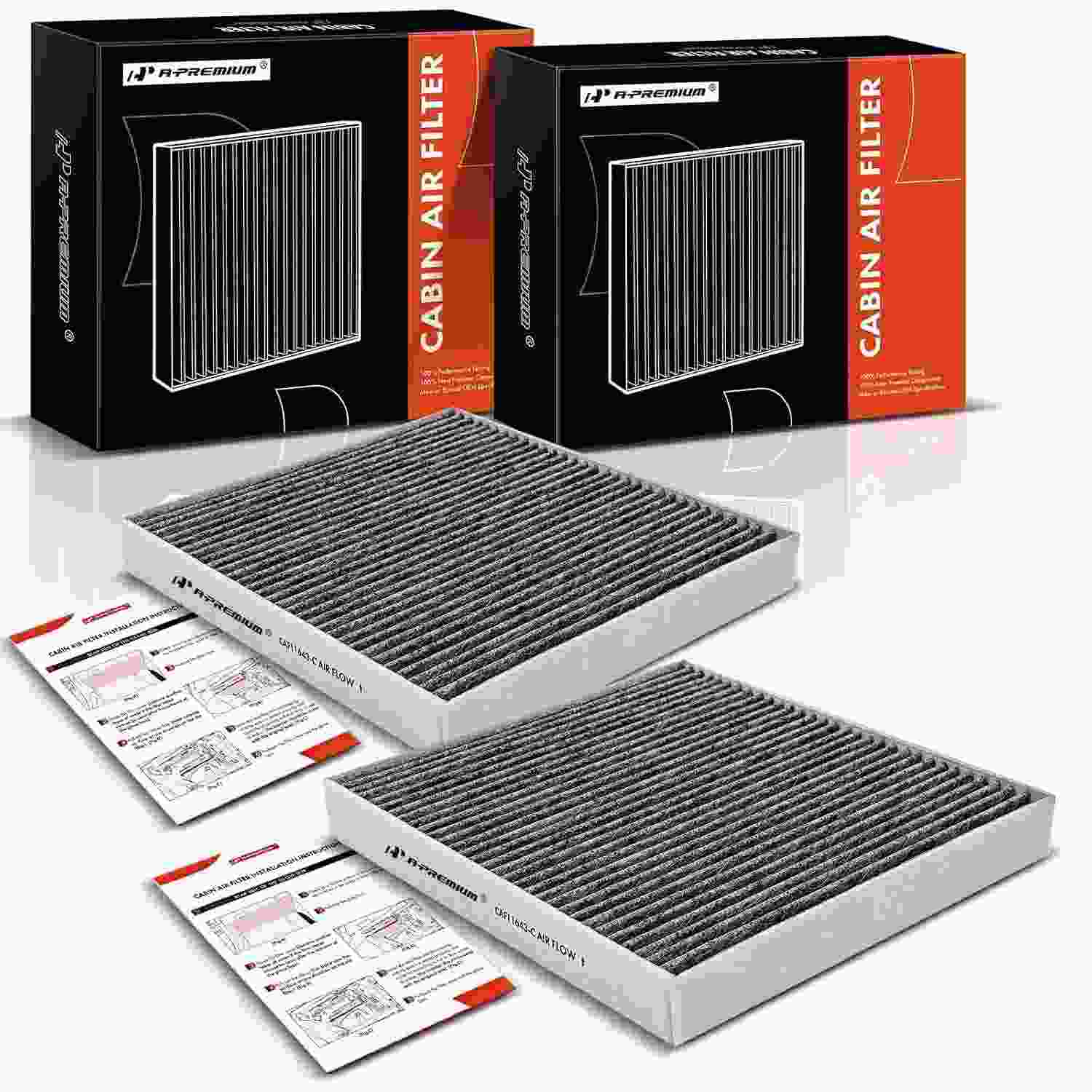 Kit 2 Filtros de Ar de Cabine com Carvão Ativado A-Premium para Audi e VW | Ar Puro e Limpo