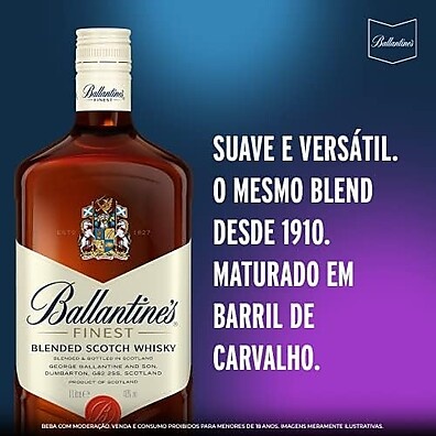 Ballantines Finest: Whisky Escocês 1L - Sabor Premium