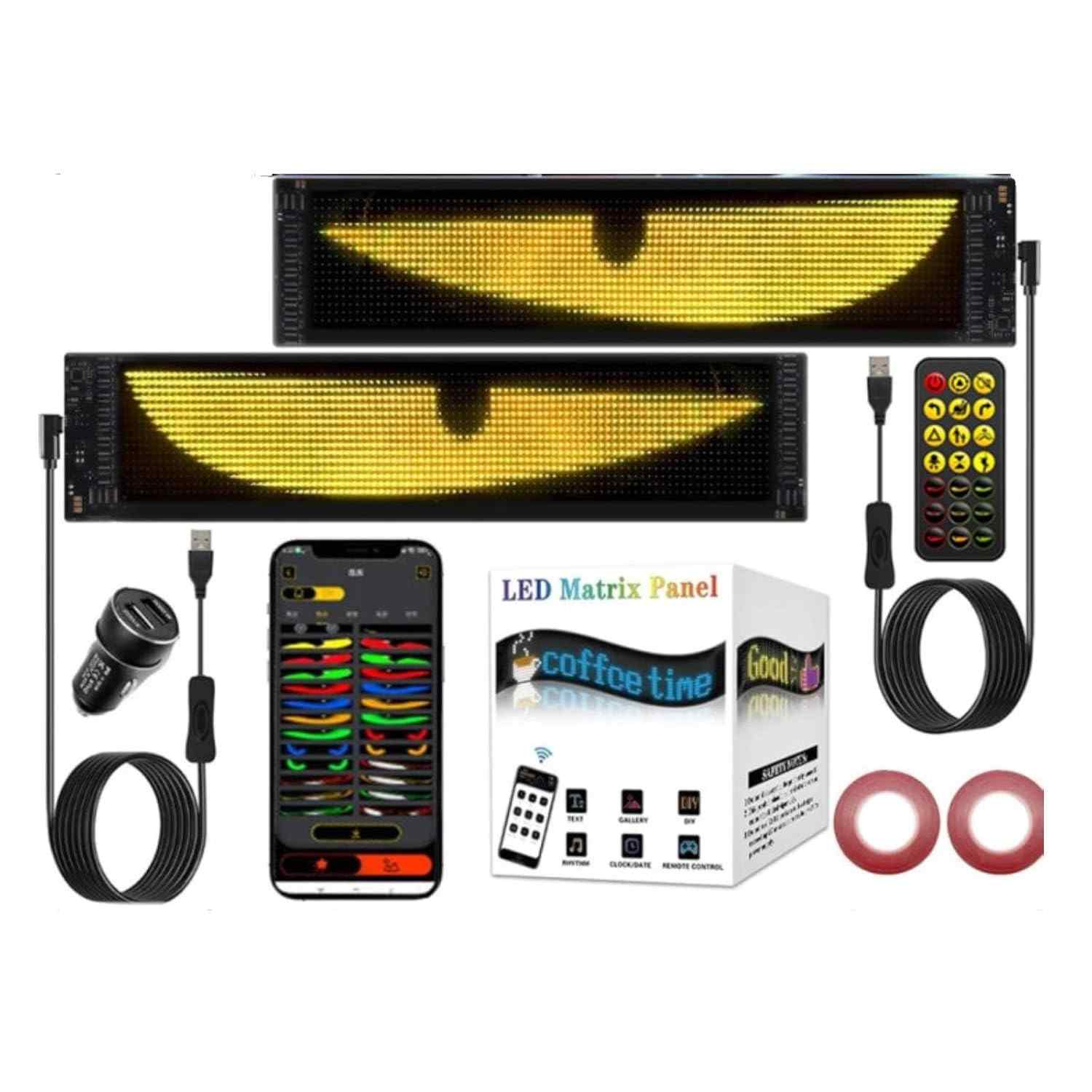 Devil Eyes Light Flexível: Placa LED Programável para Carro com Cores Vibrantes e Controle via App