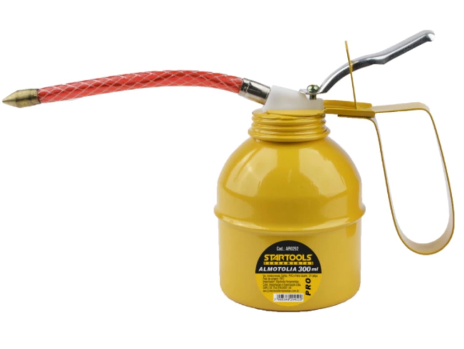Almotolia Manual 300ml Amarela: Lubrificação Precisa com Bico Flexível para Máquinas e Ferramentas