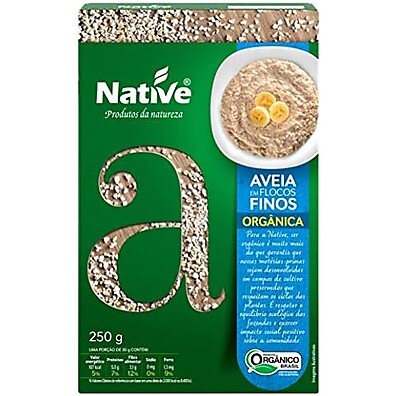 Aveia em Flocos Finos Orgânica, Native, 250 g