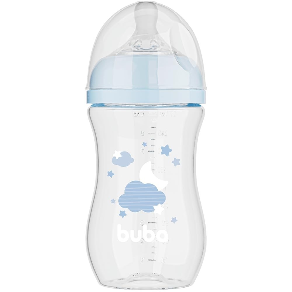Mamadeira Easy Flow Nuvem Azul 270ml - Sistema Anticólico BPA Free