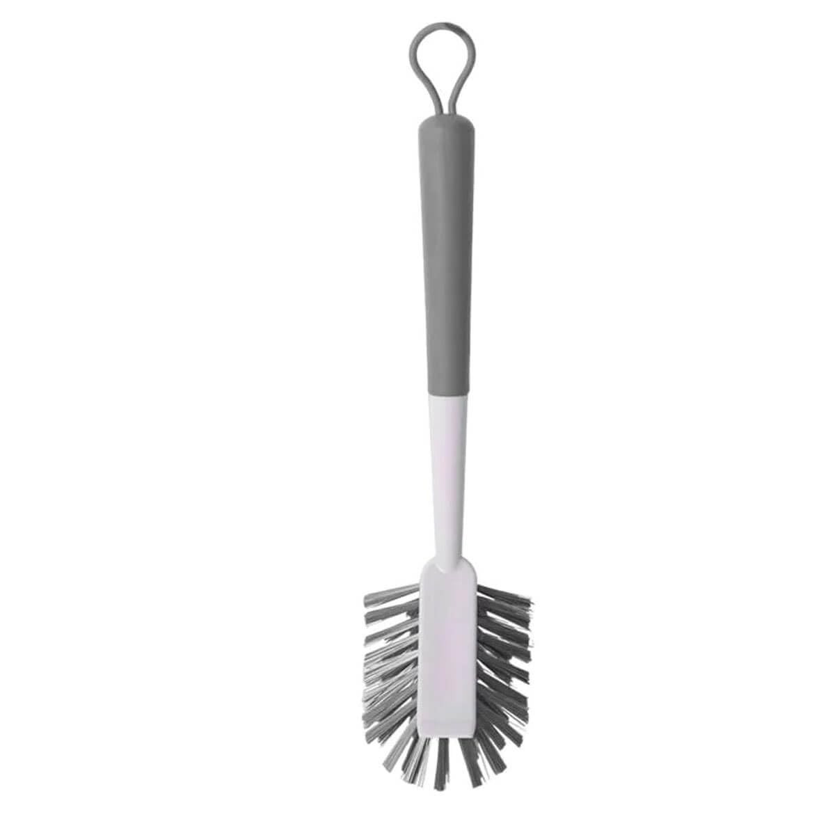 Escova de Limpeza Multiuso Bege - Flow com Cerdas Macias e Raspador Integrado