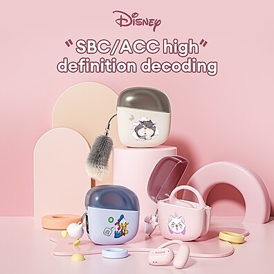 Fone Bluetooth Disney QS-O02: Som Imersivo e à Prova D'Água