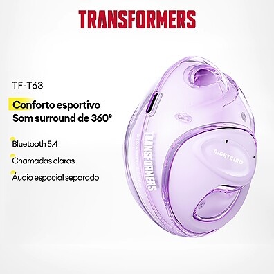 Fone Bluetooth Transformers TF-T63 – Som HD 360° Surround