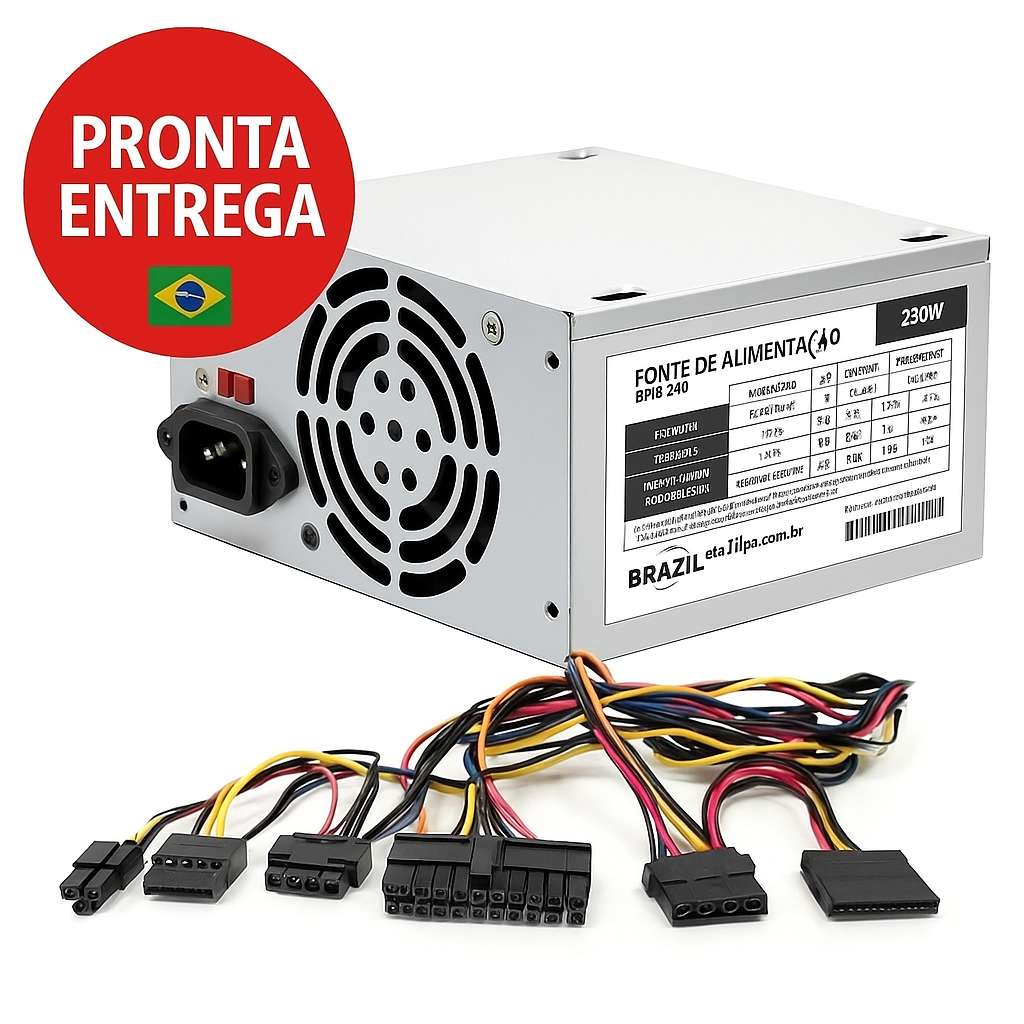 Fonte Silenciosa 230W Bivolt para PC Básico – Confiável e Silenciosa