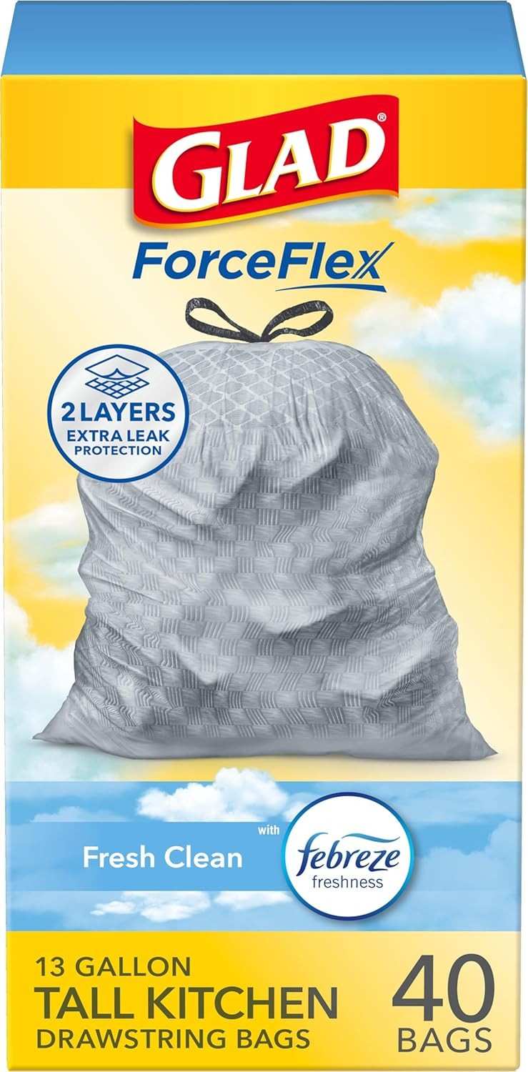 Sacos de Lixo Altos 40L ForceFlex com Fragrância Fresh Clean - 40 Unidades