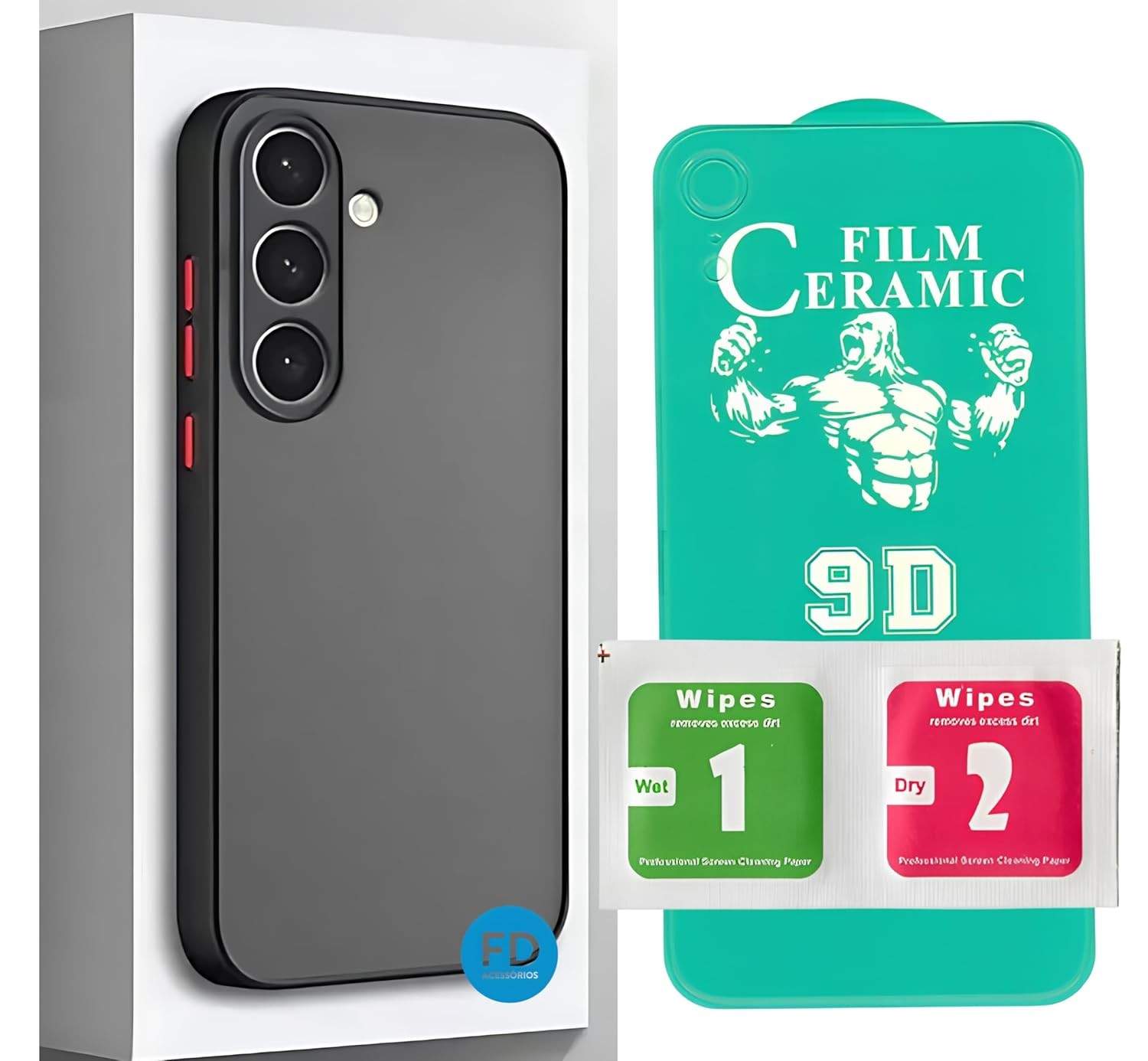 Capa Anti Impacto Fosca Preta Translúcida com Proteção de Câmera para Samsung Galaxy A55 | FD Acessórios