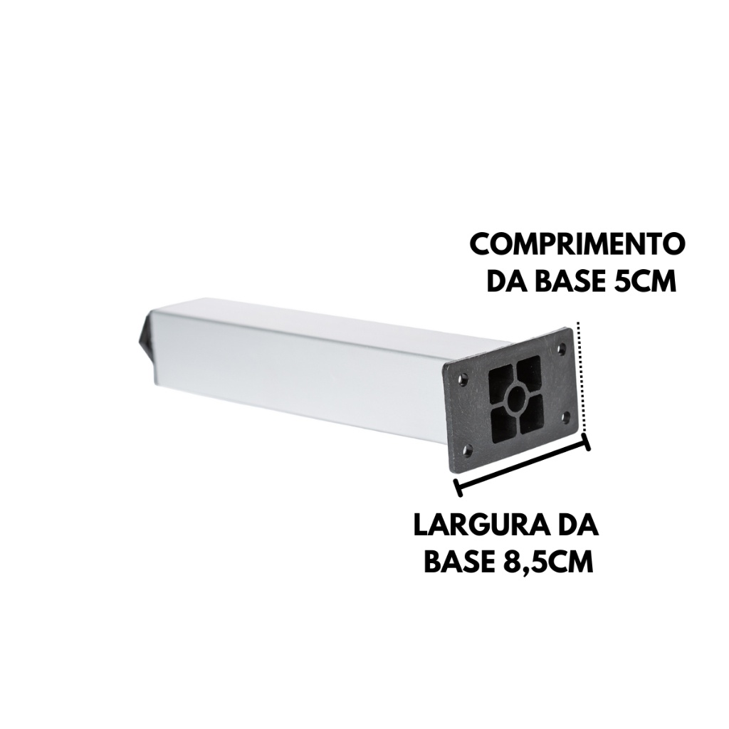 Kit de 4 Pés de Alumínio Reguláveis para Móveis de Cozinha – 25cm Fosco